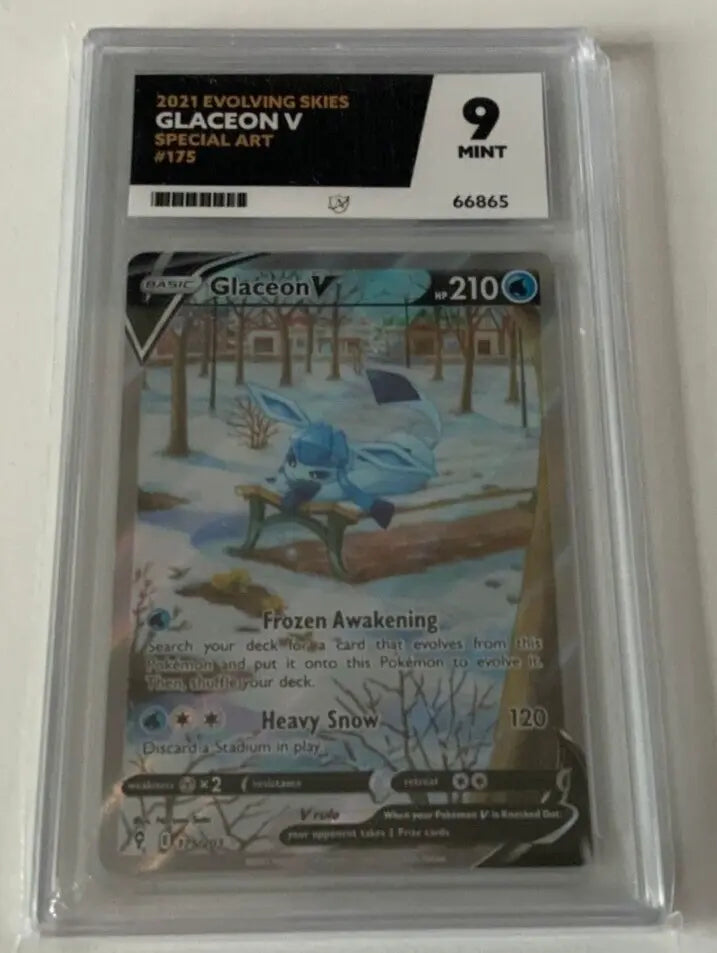 Glaceon V 175/203 (Grade 9 Mint - Ace Grading) Evolving Skies