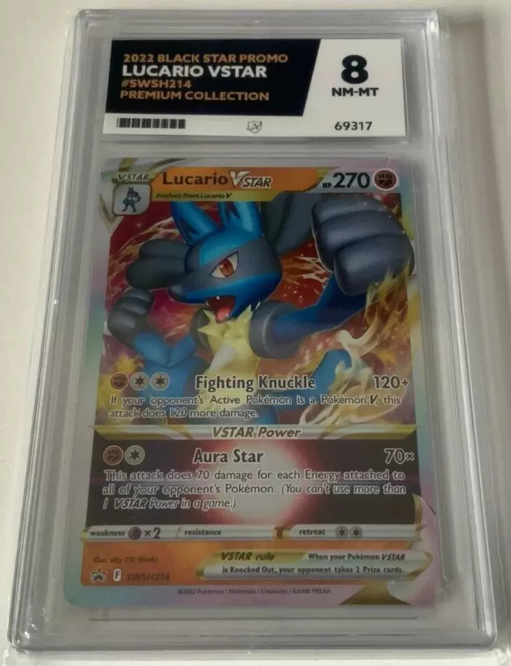 Lucario VSTAR SWSH214 (Grade 8 NM-MT - Ace Grading)