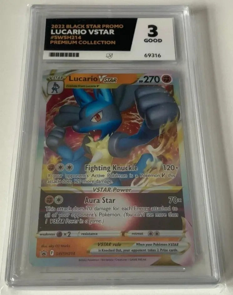 Lucario VSTAR SWSH214 (Grade 3 Good - Ace Grading) Black Star Promos